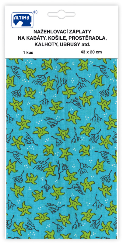 Nažehlovací záplaty s potiskem velké - hvězdičky zelené - visačka